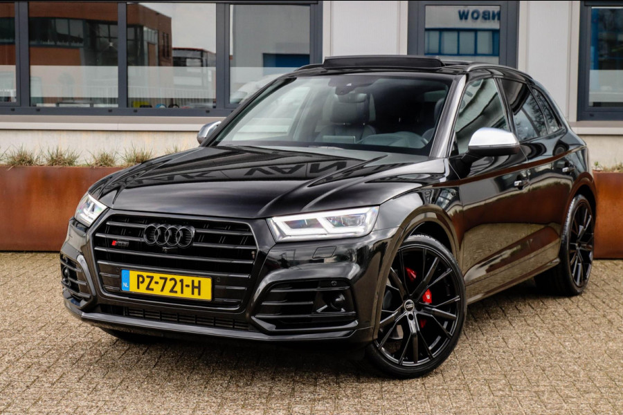 Audi SQ5 3.0TFSI Q5 Quattro S-Line 354pk Automaat! 1e Eig|NL|DLR|Luchtvering|Kuipstoelen|Panoramadak|Virtual Cockpit|Black|Carbon