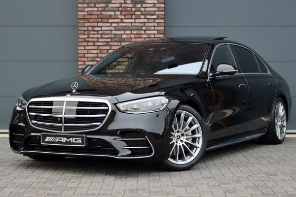 Mercedes-Benz S-Klasse 580 e 4-MATIC Lang AMG Line Aut9, Plug-in Hybride, Luchtvering, Panoramadak, Surround Camera, Head-up Display, Burmester, Zonweringspakket, Tablet Achterin, Distronic+, Stoelverwarming/-ventilatie V+A, Rijsassitentiepakket, E