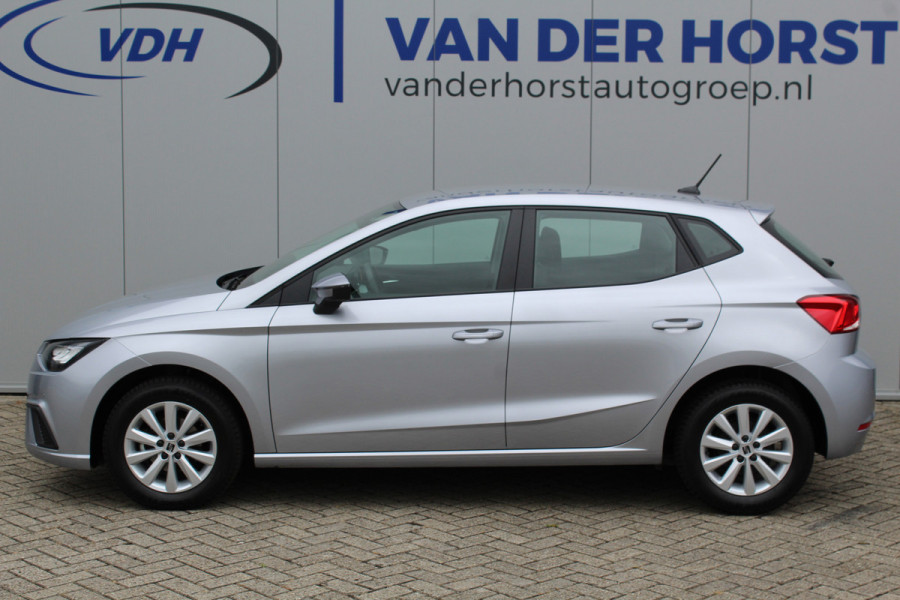 Seat Ibiza 1.0-96pk TSI Style. NIEUWSTE MODEL. In nieuwstaat ! Volautm. airco, camera, elektr ramen v+a, LED verlichting, stoelverwarming, metallic lak, Isofix, LM wielen, Apple Carplay / Android auto etc.