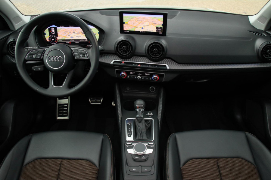 Audi Q2 1.4 TFSI CoD Sport Pro Line S S-line 150pk S-Tronic! 1e|Virtual Cockpit|Panoramadak|LED Matrix|3D Knippers|Leder|Black|19