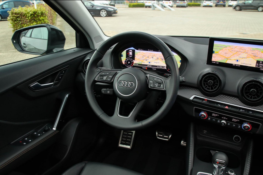 Audi Q2 1.4 TFSI CoD Sport Pro Line S S-line 150pk S-Tronic! 1e|Virtual Cockpit|Panoramadak|LED Matrix|3D Knippers|Leder|Black|19