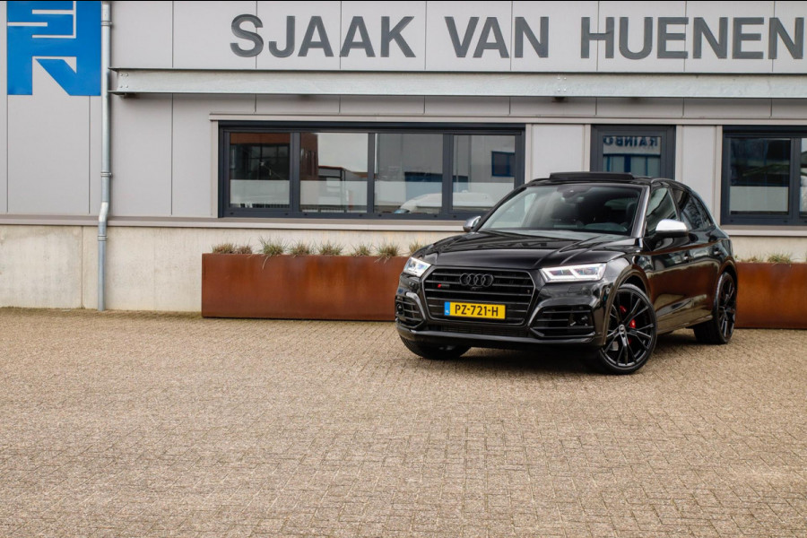 Audi Q5 3.0TFSI SQ5 Quattro S-Line 354pk Automaat! 1e Eig|NL|DLR|Luchtvering|Kuipstoelen|Panoramadak|Virtual Cockpit|Black|Carbon