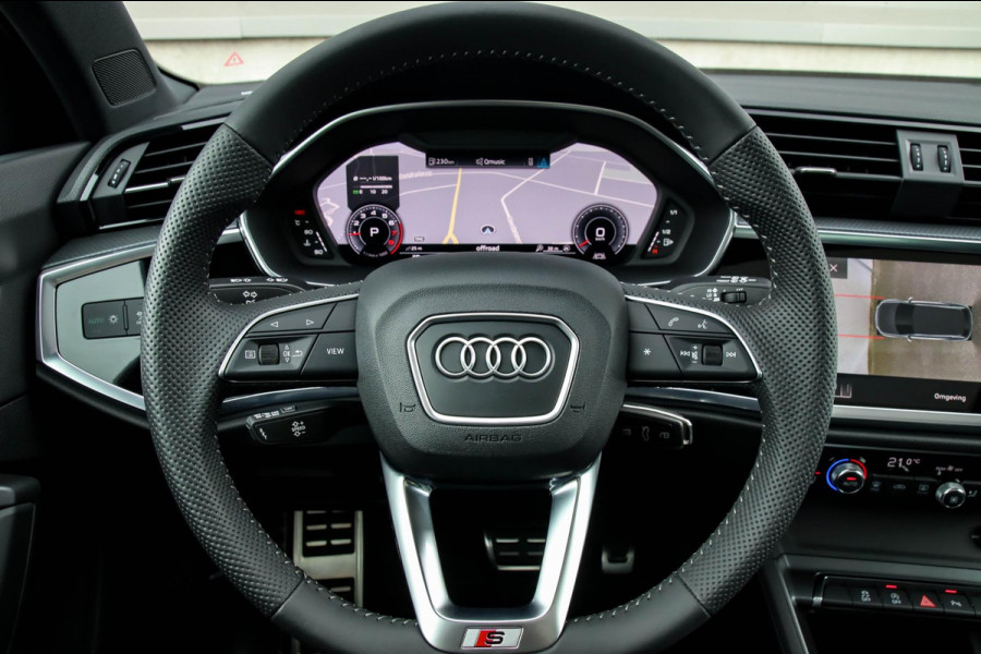 Audi Q3 35 TFSI 1.5 TFSI S Line Pro Line S 150pk S-Tronic 1e|Panoramadak|Virtual Cockpit|LED Matrix|Lederen sportstoelen|Black|360