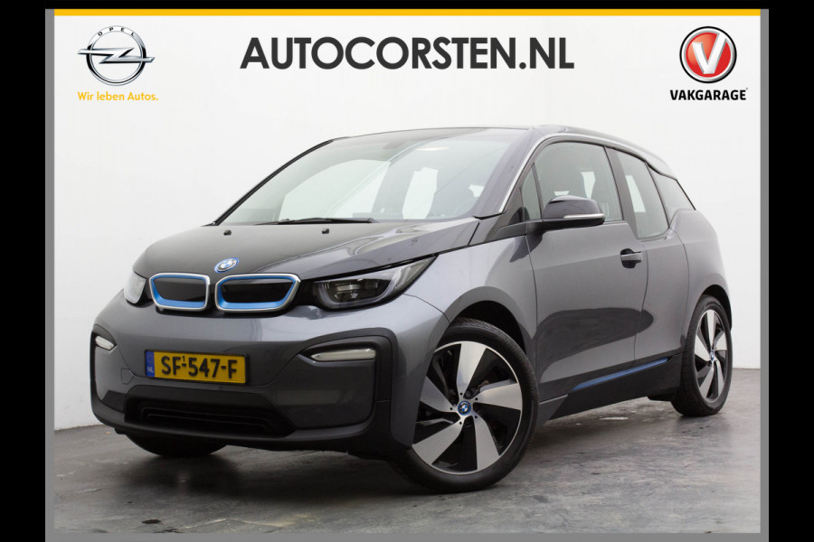 BMW i3 Navi-Pro 19 lm Harman Kardon Conncected Teleservices Warmtepomp BotsWaarsch. Led Ecc Keyless BAS ESP ASR RegenSensorStoel+Ruitensproeier-verwarming PDC Teleservice DAB Acoust voetg-besch regensensor Intelligent noodroep Snellader Comfort pack advance Basis iPerformance 94Ah 33 kWh