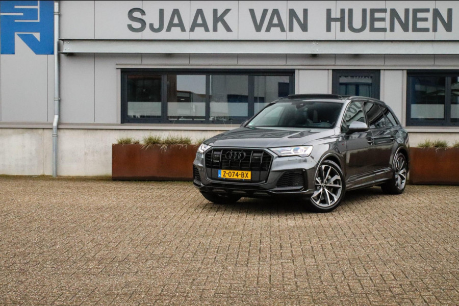 Audi Q7 55TFSI e Quattro Pro Line S S-Line 381pk Automaat! 1e|DLR|Luchtvering|Panoramadak|Virtual|Kuipstoelen|Ventilatie|Softclose