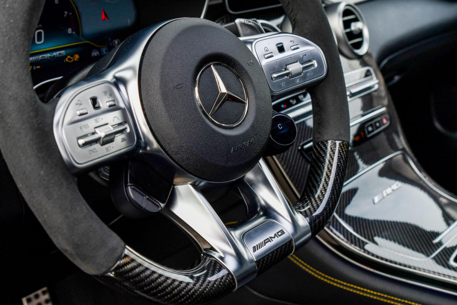 Mercedes-Benz GLC 63 S AMG 4MATIC+. Carbon, Memory, Pano, 360, HUD, ACC, Luchtvering, Stoelkoeling, Dodeh, CarPlay!