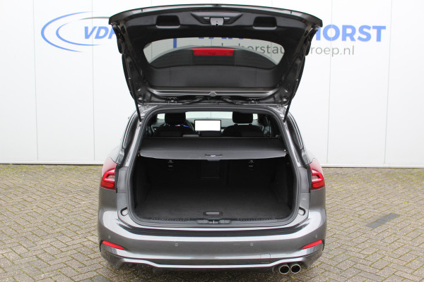 Ford FOCUS Wagon 1.0-125pk EcoBoost Hybrid ST-Line X. Mooie, luxe uitvoering met slechts 16.000km ! Volautm. airco dual, navigatie, telefoonvoorb., B&O soundsyst., ergonomische stoelen, stoel-, stuur- en voorraamverw., bestuurders assistent pakket, elektr. panoramadak etc.
