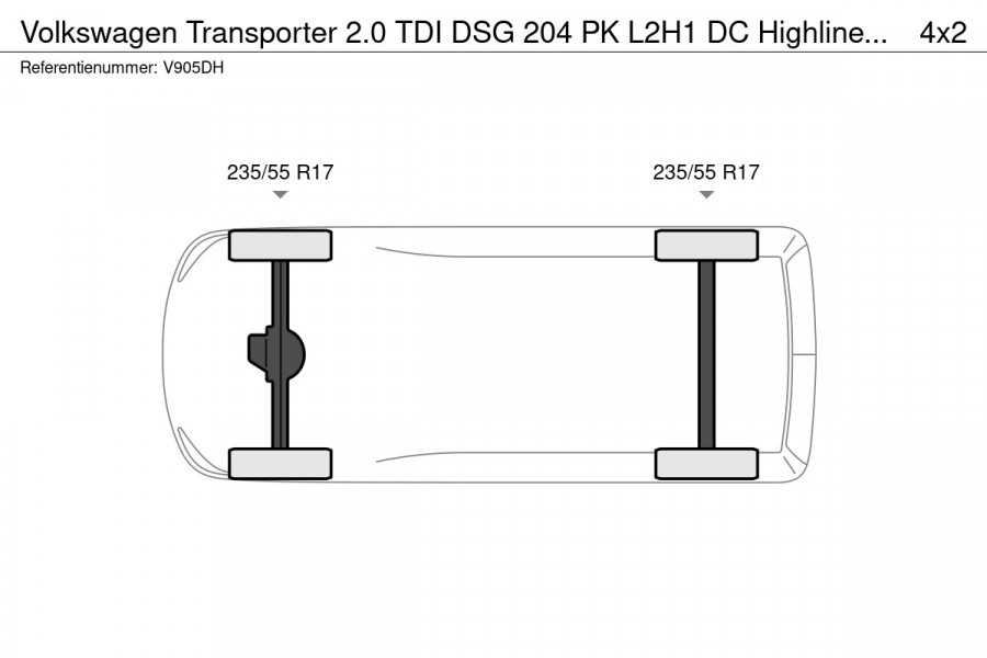 Volkswagen Transporter 2.0 TDI DSG 204 PK L2H1 DC Highline 2.0 TDI 204 PK L2H1 DC Highline