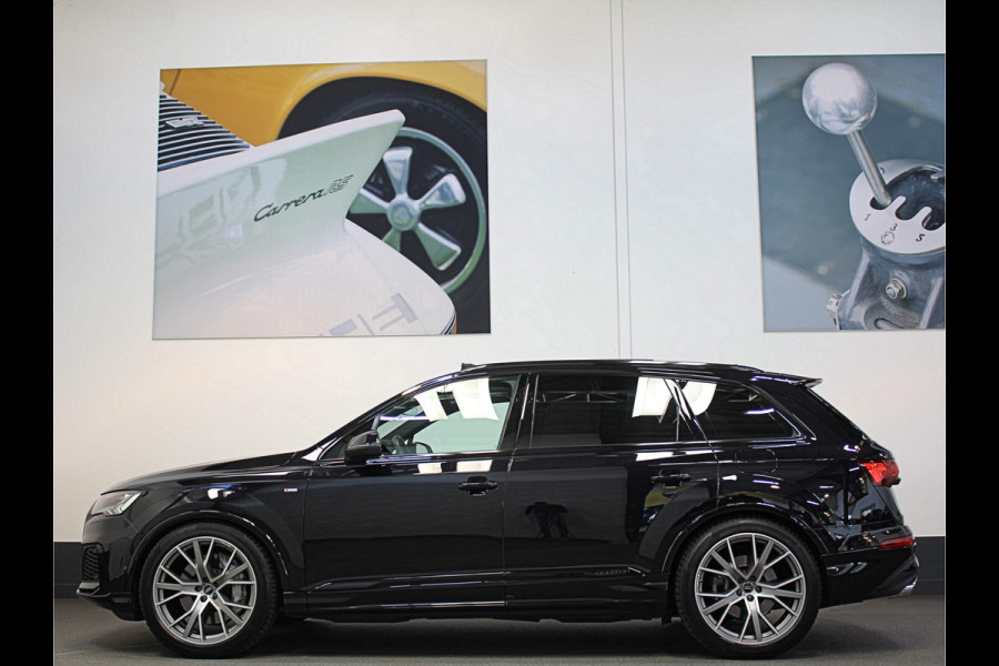 Audi Q7 55 TFSI e S-Line | Panorama | Head-Up | ACC | Leder | Keyless-Go | Carbon | Trekhaak | Luchtvering | Tour-Pakket | Matrix-LED | Virtual-Cockpit | Carplay | Camera | DAB | Stoelverwarming | 3-Zone Clima | Lane Assist.