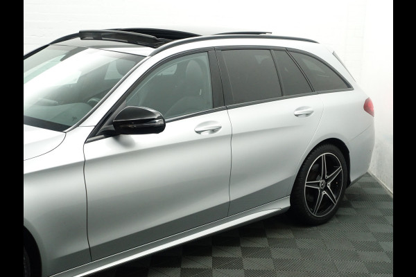 Mercedes-Benz C-Klasse Estate 180 AMG Night Edition Aut- Panodak I Xenon Led I Sfeerverlichting I Burmester I Stoelverwarming I Keyless