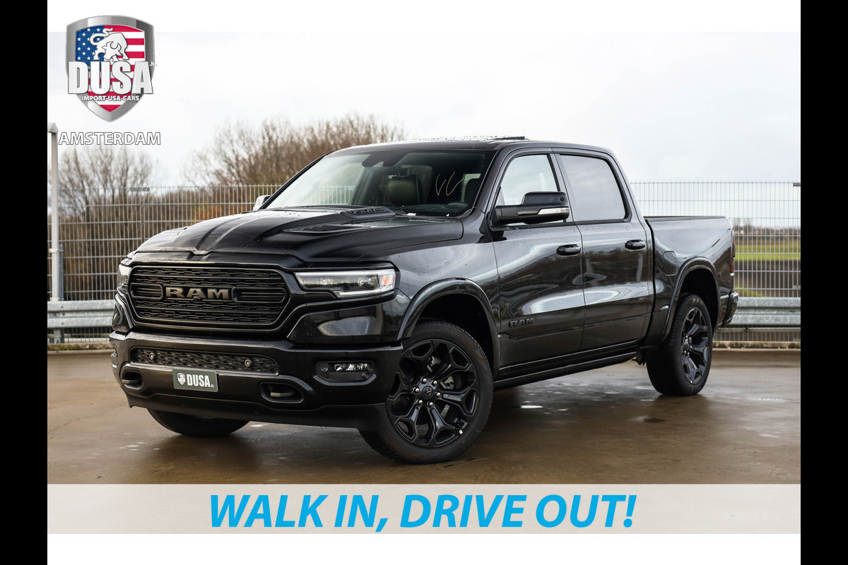 Dodge Ram 1500 Limited 5.7 V8 HEMI Night Edition / Panoramadak  / Luchtvering  Meerprijs extra opties / Accessoires zoals Deksel, Backflip, Fenders, wraps, Stripings etc