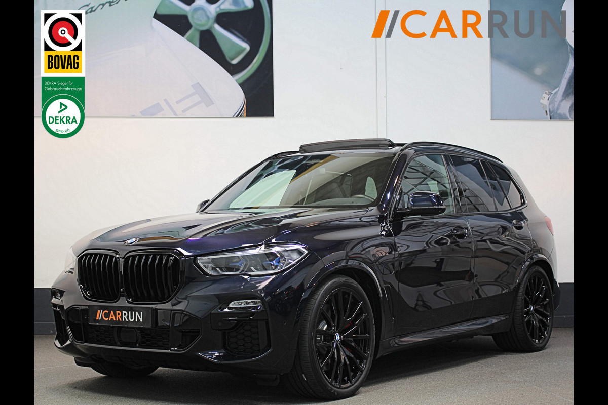 BMW X5 45e M-Performance Seats | Night Vision | Sky-Lounge Pano | 360 View | 22" | Acc | Laser | HK Sound | Achterasbesturing | M-gordels | Glaspook | Individual | Luchtvering | Head-Up | Dodehoek | Carplay | Draadloos laden | Rijklaarprijs.