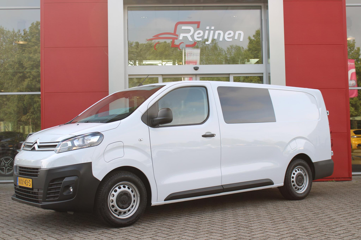 Citroën ë-Jumpy L3 136PK AUTOMAAT DC 75 kWh | DUBBELE CABINE | NAVIGATIE 10" TOUCHSCREEN | APPLE CARPLAY/ANDROID AUTO | ACHTERUITRIJ CAMERA | CRUISE CONTROL | 6-ZITS | REGEN/LICHT SENSOR | DAB+ RADIO | NIEUWE BUS! |