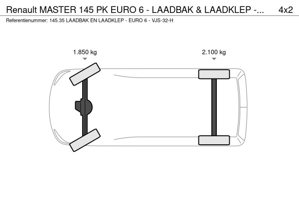 Renault Master 145 PK EURO 6 - LAADBAK & LAADKLEP - VJS-32-H