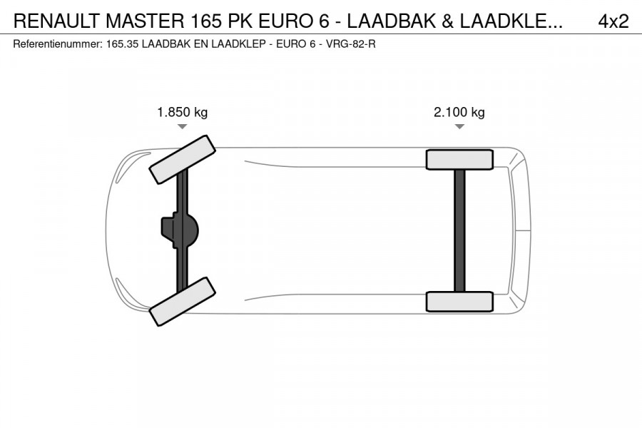 Renault Master 165 PK EURO 6 - LAADBAK & LAADKLEP - VRG-82-R
