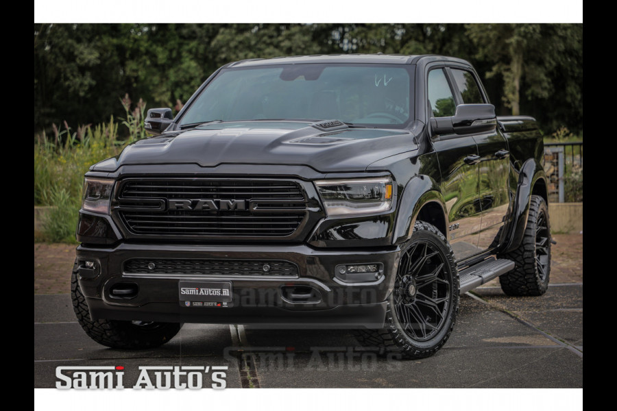 Dodge Ram 1500 4 JAAR GARANTIE | LPG | COVER | GROOTSCHERM 12" INCH | LARAMIE NIGHT PERFORMANCE | 5 PERSOONS | ZWART | HEMI 5.7 V8 4x4 CREWCAB 5'7 | GRIJSKENTEKEN | DUBBELE CABINE | DIRECT RIJDEN | BESTE PRIJS VAN NEDERLAND | VOORRAAD NR 2087 -  4713