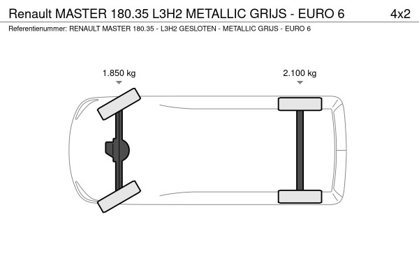 Renault Master 180.35 L3H2 METALLIC GRIJS - EURO 6