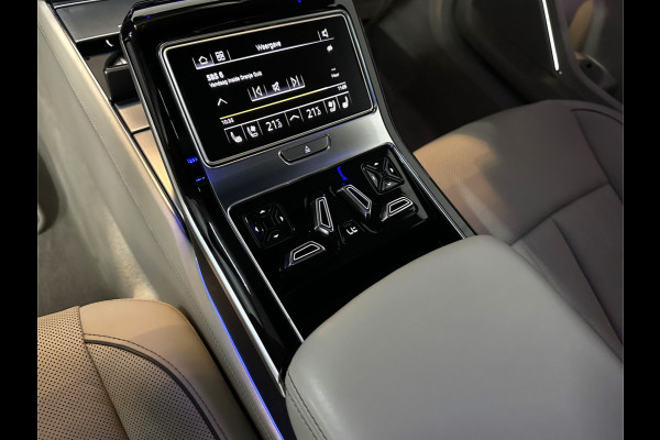 Audi A8 55 TFSI Quattro Lang | Rear-Seat Ent. | Massage V+A | B&O High-End | 360 View | Panorama | Luchtvering | Soft-Close | Laser-LED  Valcona-Leder | ACC | Head-Up | Alcantara hemel | ISO-Glas | Trekhaak | Standkachel | Keyless-Go | Tour-Pakket | Alarm |