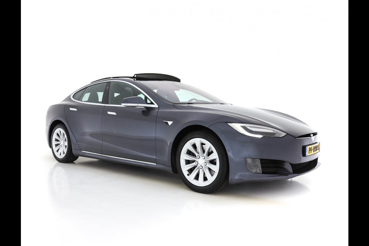 Tesla Model S 235 Kw Base [ 3-Fase ] (INCL-BTW) *PANO | AUTO-PILOT | KEYLESS | FULL-LED | 1/2-LEATHER | NAVI-FULLMAP | SURROUND-VIEW | APP-CONNECT | LANE-ASSIST | DIGI-COCKPIT | DAB | SPORT-SEATS | 19"ALU