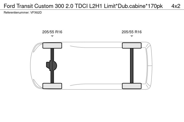 Ford Transit Custom 300 2.0 TDCI L2H1 Limit*Dub.cabine*170pk
