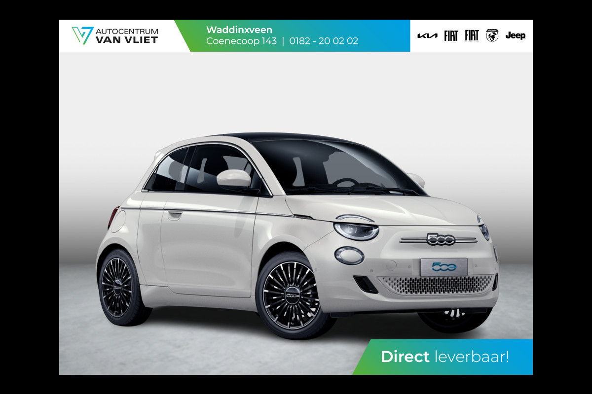 Fiat 500E 3+1 La Prima 42 kWh | by Bocelli | JBL | Technology Pack | Winter Pack | Priv Glass | Adapt. Cruise | Subsidie € 2.000,- *