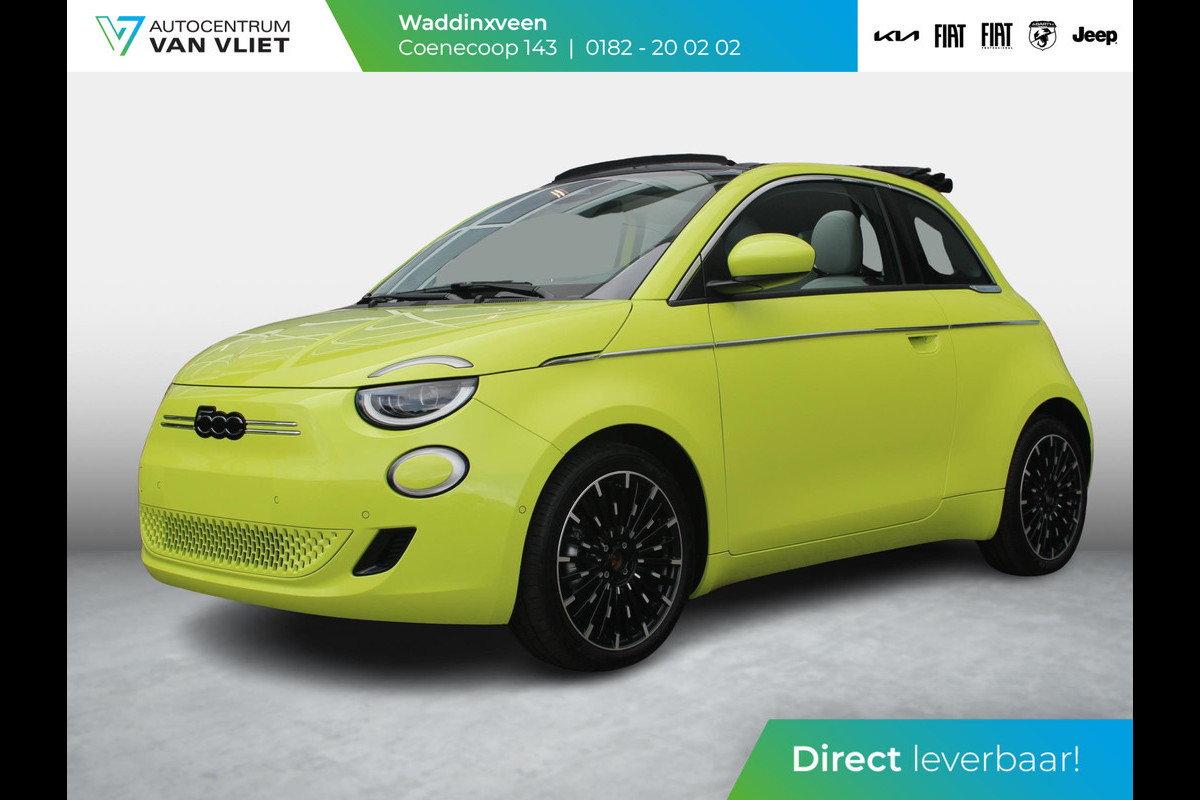 Fiat 500E La Prima Cabrio 42 kWh | Pack Tech | Pack La Prima | Pack Comfort | Italian Upgrade Actie | SEPP Subsidie €2.950,-