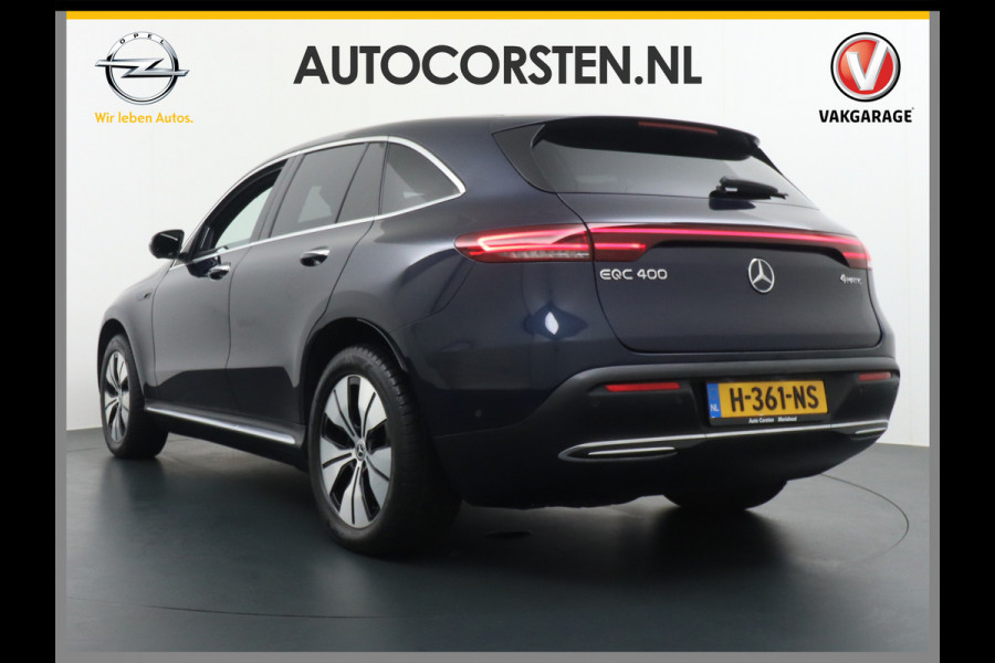 Mercedes-Benz EQC 400 4MATIC 408pk 706Nm Premium 80 kWh Leer Burmester Connect20High Matrix Led El.Klep 19"lm Auto-Pilot Park-Assist Adaptive-Led  Airbalance pakket Distronic-plus Verkeersbord detectie Uitparkeer waarschuwing Thermatik E-call Keyless Go Comfort pack Rij-assistentiepakket Pre-Safe-pack Zwarte-hemel Zit-comf.pack Distroni Priv.Glass Keyless Chroompakket  84.000,- nieuw Orig.NLse auto ! 1800kg trekvermogen !!