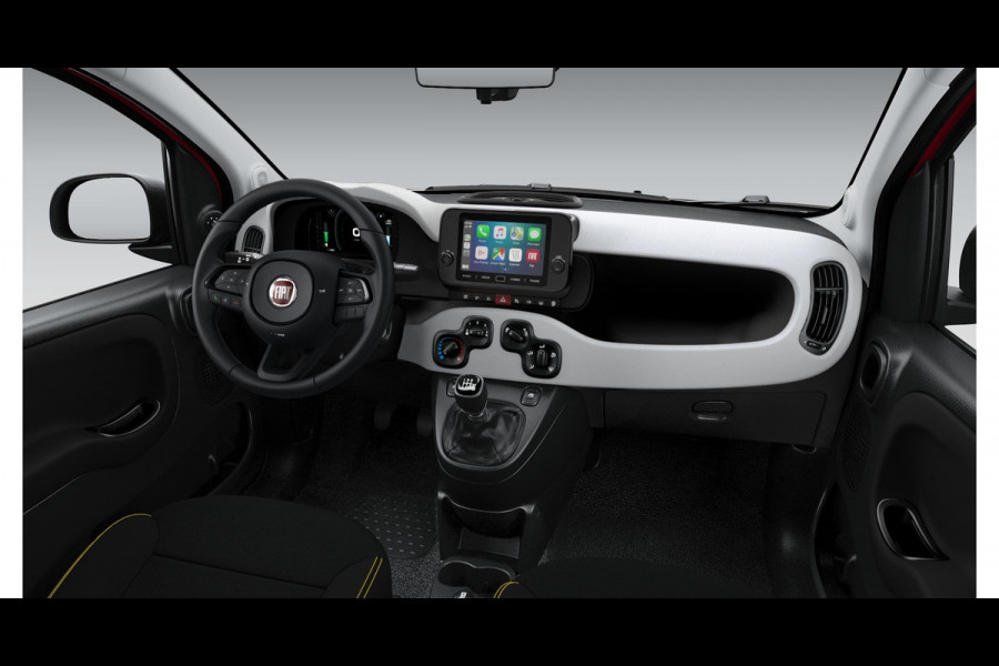 Fiat Panda Hybrid Pandina | Airco | Cruise | Priv Glass | Dakrails | 15" | PDC | Apple Carply | Rosso