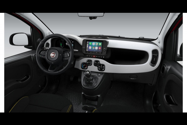 Fiat Panda Hybrid Pandina | Airco | Cruise | Priv Glass | Dakrails | 15" | PDC | Apple Carply | Rosso