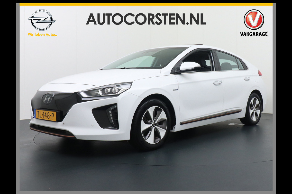 Hyundai IONIQ Premium EV Leer Schuifdak Navi Camera Adaptive-Cruise Elektr.Verst.Stoel Stuurverw. Apple/Android Pdc Elek.Stoel Blindspot Lane-dep. Led Tel. Usb Ecc Isofix 16''LM Orig. NLse auto