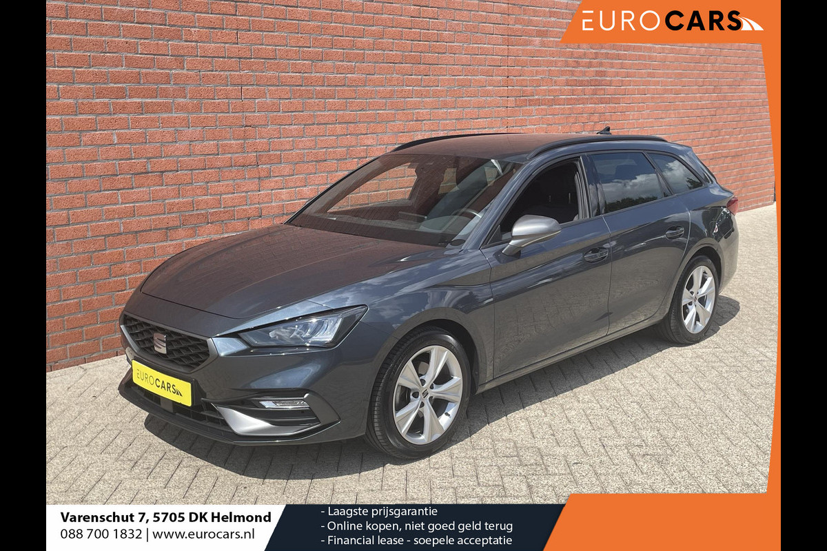 Seat Leon Sportstourer 1.5 eTSI 150pk DSG FR Navigatie Parkeersensor achter Camera Adaptive Cruise Control Elektrische achterklep Stoel- en stuurverwarming Ledverlichting Getinte ramen Climate Control