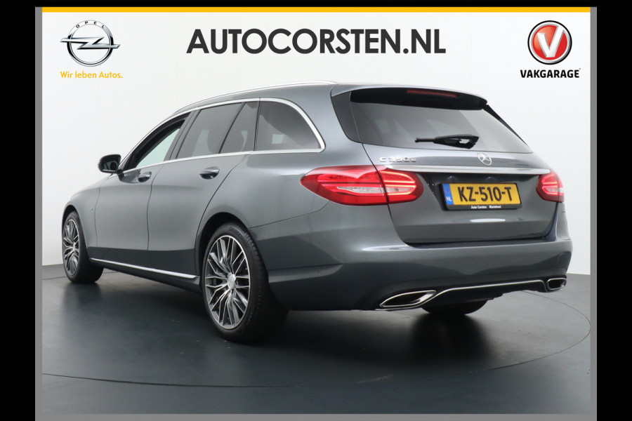 Mercedes-Benz C-Klasse Estate 350Hybrid 279pk AIRMATIC Camera Navi Lmv 1/2 Leer ParkAssist PDC v+a Automatische Achterklep 18" Ecc AMG lnst.lijsten Alu Luchtvering Regen-Licht sensor  Cruise Control Stoelverwarming Multifunct. Stuur  Privacy Glas Edition