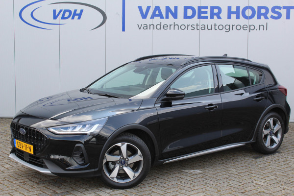 Ford Focus 1.0-125pk EcoBoost Mild-Hybrid Active. Garantie t/m 22-03-2027 ! Slechts 6.800km ! Ca. €. 7.000,- beneden nieuwprijs ! Volautm. airco, Stuur-, stoel- en voorraamverwarming, Lane- en sideassist, Adaptive cruise cntrl, Camera, Parkeersensoren v+a, B&O soundsystem, metallic lak, LM wielen etc.