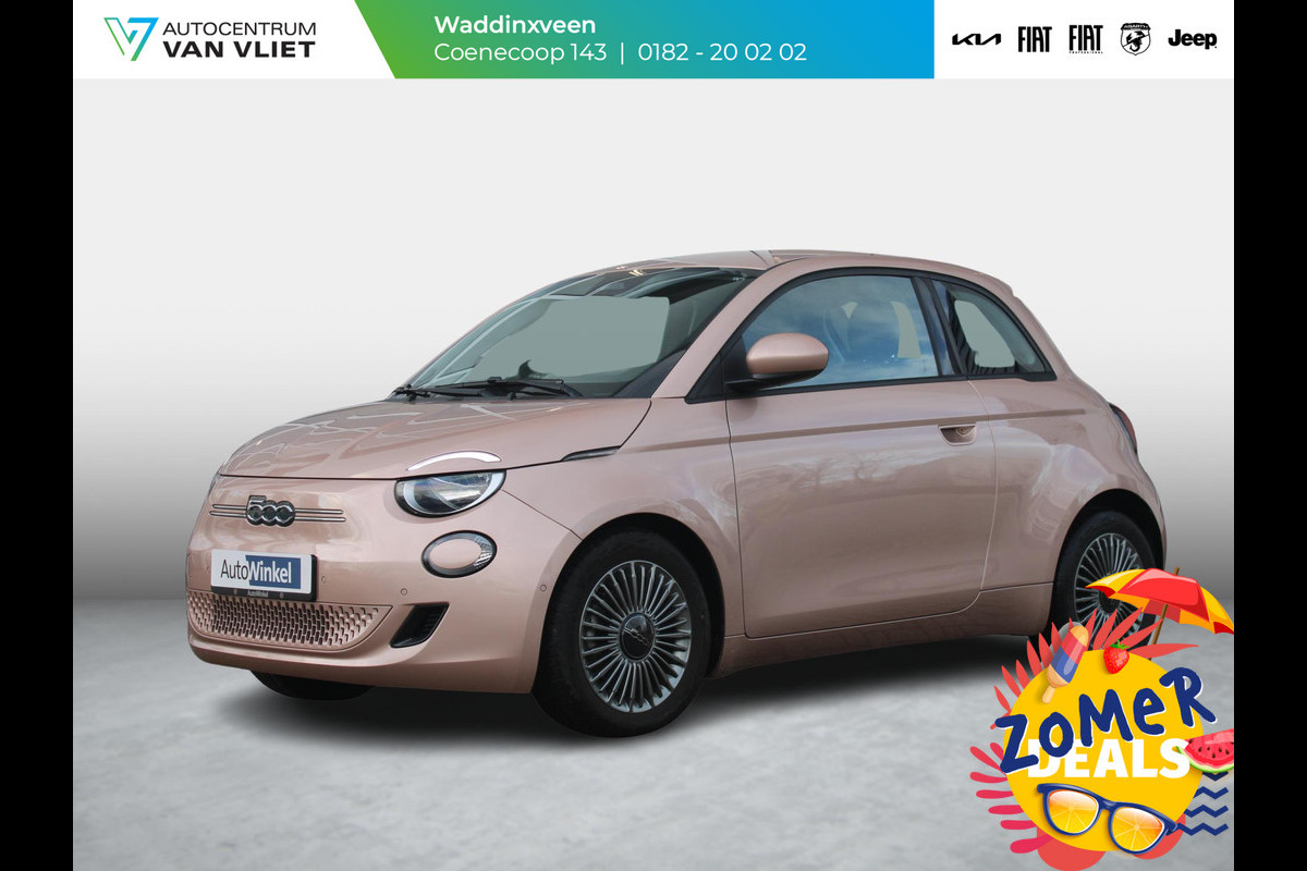 Fiat 500E Icon 42 kWh | Navi | Clima | 16" | Cruise | PDC | Stoelverwarming | BSM  | Apple Carplay |