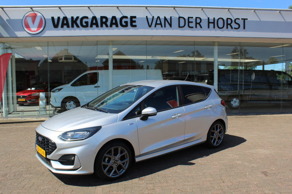 Ford Fiesta 1.0 100 pk EcoBoost ST-Line 5 deurs Winter pakket, Adap. cruise, Aut. airco, Camera, Carplay, Keyless Entry 17 Inch LMV LM velgen ,. Bluetooth