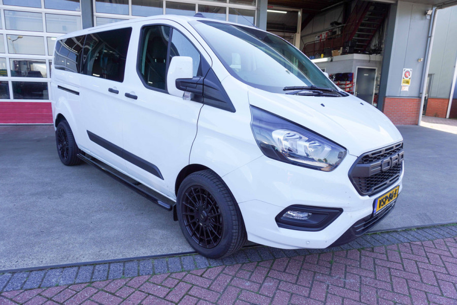 Ford Transit Custom 320L 2.0 TDCI 130PK L2H1 Dubbel Cabine Glaslook Nr. V119 | Airco | Cruise | DAB | Side bars | LM velgen DEMO