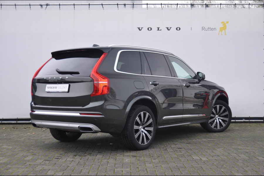 Volvo XC90 T8 390PK Automaat Recharge AWD Inscription / Adaptieve cruise control/ Head up Display/ Trekhaak/ BLIS/ Parkeersensoren met 360 Camera/ Stoelverwarming en Ventilatie/ Elektrische stoelen met geheugen/ Stoel Massage/ Luchtvering/ Elektrische achterklep/ Apple CarPlay/ Keyless