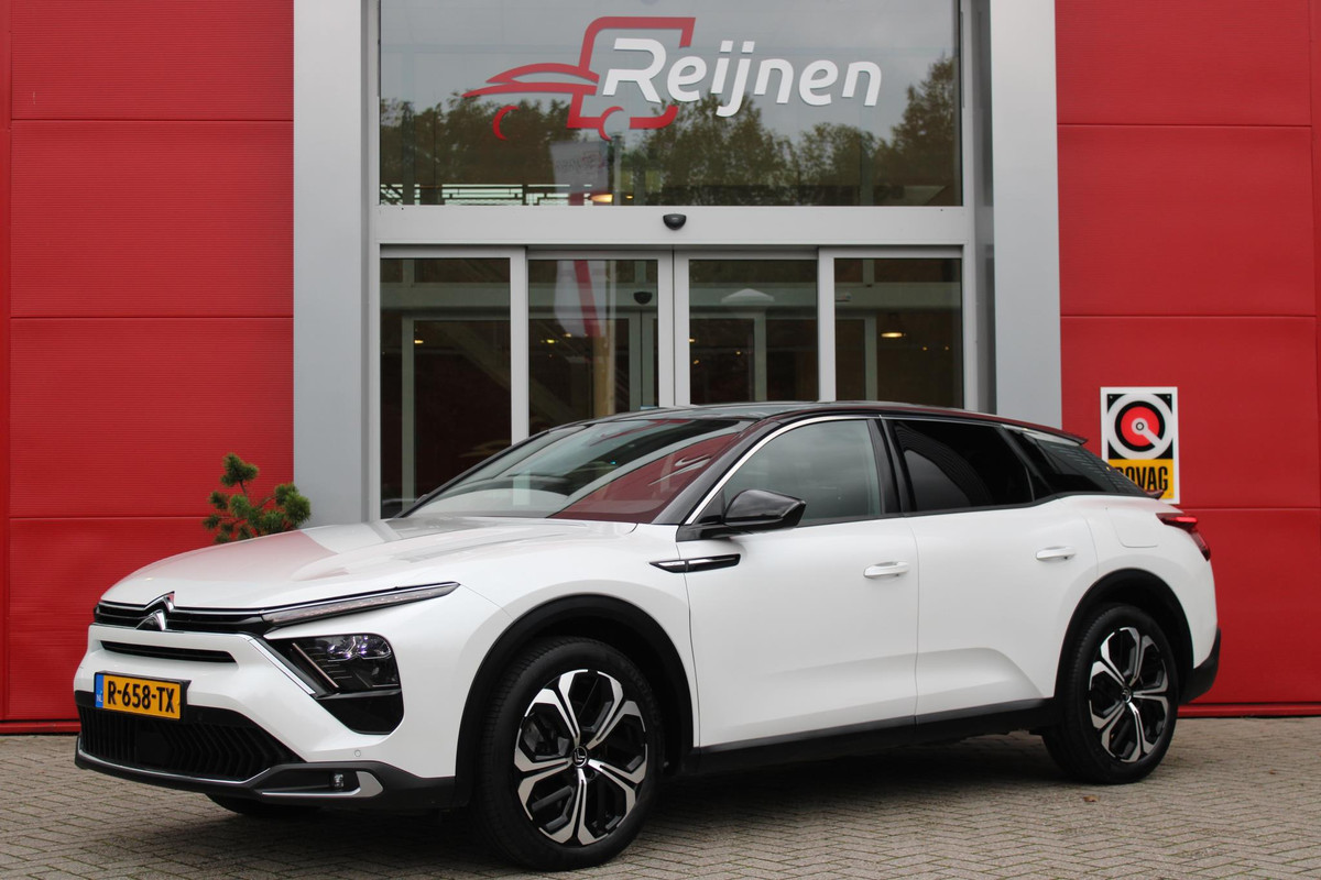 Citroën C5 X 1.6 PHEV 225PK AUTOMAAT HYBRID SHINE |NAVIGATIE |19'' TWO TONE LICHTMETALEN VELGEN|ELEKTRISCHE ACHTERKLEP | LEDEREN BEKLEDING | ELEKTRISCH VERSTELBARE VOORSTOELEN MET GEHEUGEN | CAMERA | DODEHOEK BEWAKING | STOEL/STUUR VERW. |STOELVENTILATIE | DRAADLOZE TELEFOON LADER | APPLECARPLAY/ANDROID AUTO|FULL LED KOPLAMPEN|