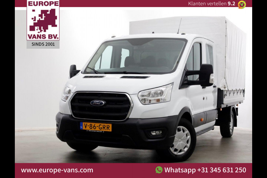 Ford Transit 350 2.0 TDCI 130pk L3H1 D.C. Trend Open Laadbak met huif Trekhaak 2800kg 11-2021