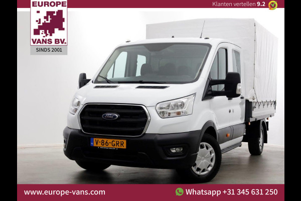 Ford Transit 350 2.0 TDCI 130pk L3H1 D.C. Trend Open Laadbak met huif Trekhaak 2800kg 11-2021