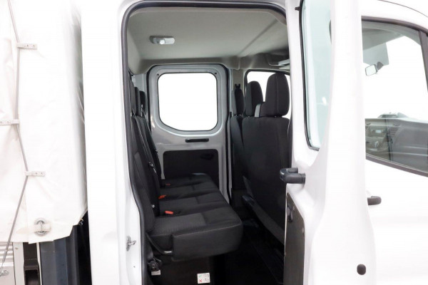 Ford Transit 350 2.0 TDCI 130pk L3H1 D.C. Trend Open Laadbak met huif Trekhaak 2800kg 11-2021