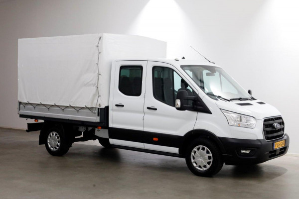 Ford Transit 350 2.0 TDCI 130pk L3H1 D.C. Trend Open Laadbak met huif Trekhaak 2800kg 11-2021