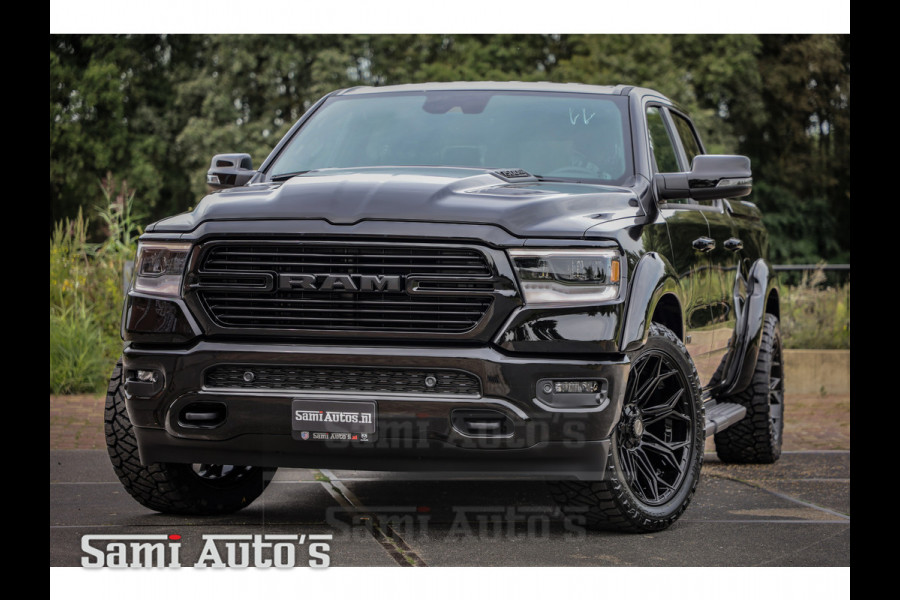 Dodge Ram 1500 NIGHT EDITION | MET LPG | COVER | GROOTSCHERM | 5 PERSOONS | ZWART | LARAMIE | HEMI 5.7 V8 4x4 CREWCAB 5'7 | GRIJSKENTEKEN | DUBBELE CABINE | VOORRAAD NR 2169 -  8823