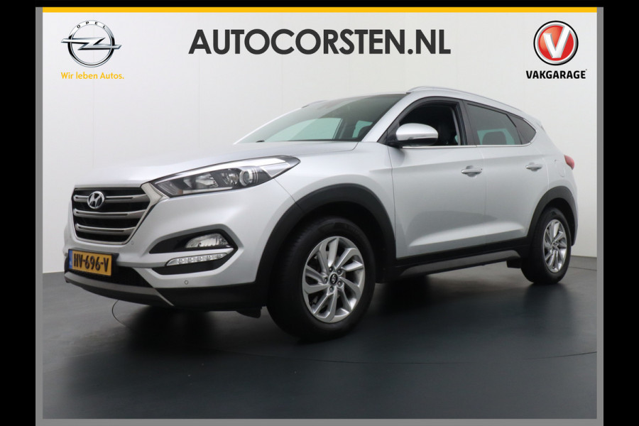 Hyundai Tucson AUTOM.T177pk Leer Camera Navi Trekhaak PDC-a+v Dual-ECC DAB StoelVerwarmd 17" Verkeersbord detectie 1.6 T-GDi Comfort 4WD Spoorwisselassistent Rijstrooksensor Voorruit+Sproeier+wissers-Verwarmd Stoel+bank-Verwarmd Licht+RegenSensor Voetgangersbescherm Privacy-Glas Dashboardvak koeling DBC ESP AWD 4x4 ideale cara EURO6 Orig.NL auto