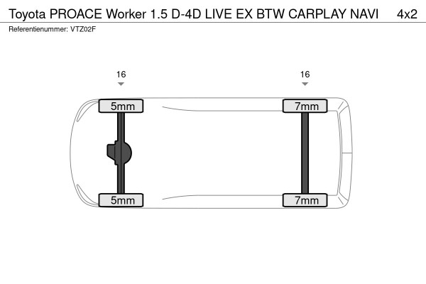 Toyota ProAce Worker 1.5 D-4D LIVE EX BTW CARPLAY NAVI