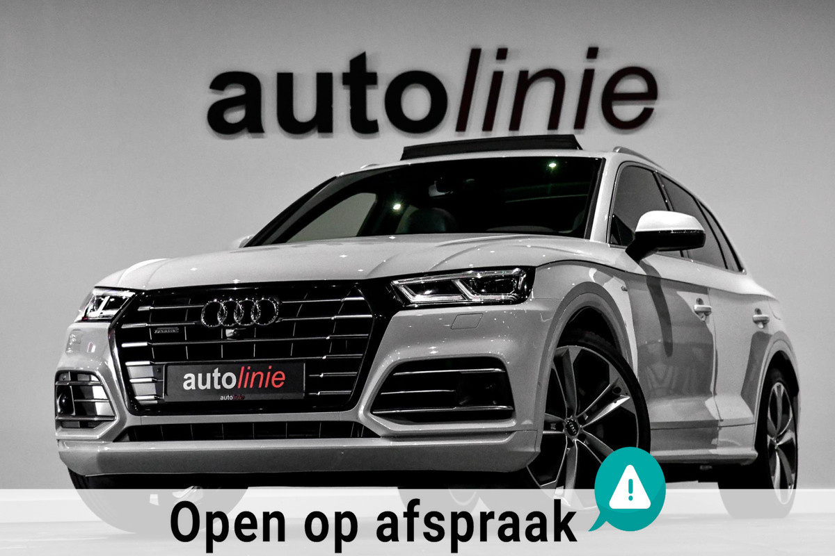 Audi Q5 55 TFSI e quattro 3x S-Line. Luchtv, Pano, ACC, Memory, 360, B&O, Keyless, Trekhaak!