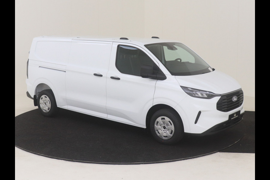 Ford Transit Custom 320L L2H1 Trend 136 PK NIEUW MODEL HOUTEN LAADVLOER EN WANDEN AFGETIMMERD LED AIRCO CAMERA NAVIGATIE DMV CARPLAY LANE ASSIST