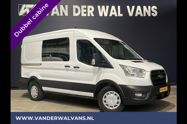 Ford Transit 2.0 TDCI 130pk Automaat L2H2 Dubbele cabine Euro6 Airco | 6-Zits | Camera | Apple Carplay Navigatie, Android Auto, Trekhaak, Verwarmde voorruit, Cruisecontrol, Parkeersensoren