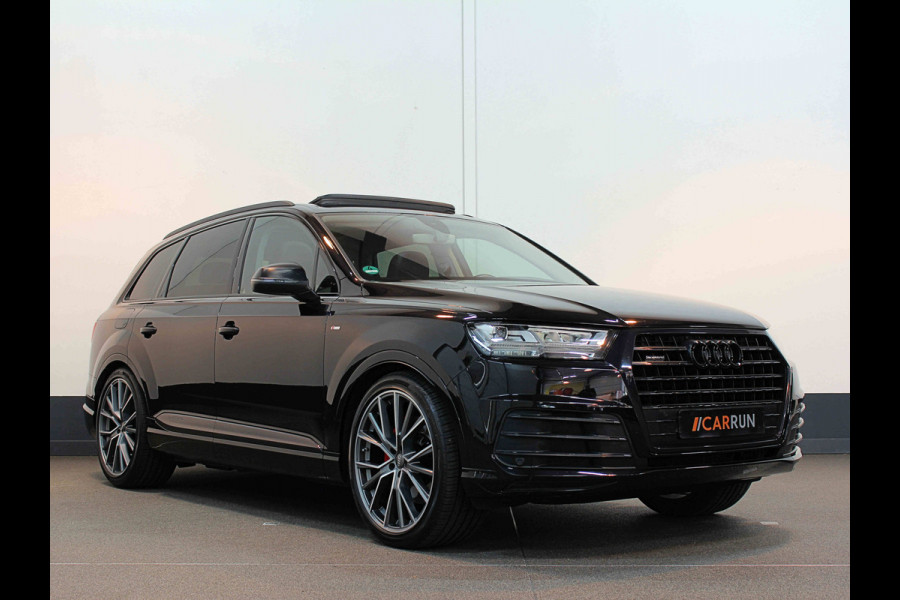 Audi Q7 3.0 V6 333pk TFSI S-LINE SPORTPACK | SQ7 uitlaat | 22" | Panoramadak | Standkachel | Carplay | Headup | Memory | Led | Virtual Cockpit | Elektr. Trekhaak 3500kg | Keyless | Rijklaarprijs incl. Onderhoud en Heldere historie!