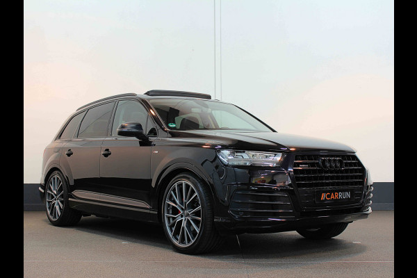 Audi Q7 3.0 V6 333pk TFSI S-LINE SPORTPACK | SQ7 uitlaat | 22" | Panoramadak | Standkachel | Carplay | Headup | Memory | Led | Virtual Cockpit | Elektr. Trekhaak 3500kg | Keyless | Rijklaarprijs incl. Onderhoud en Heldere historie!